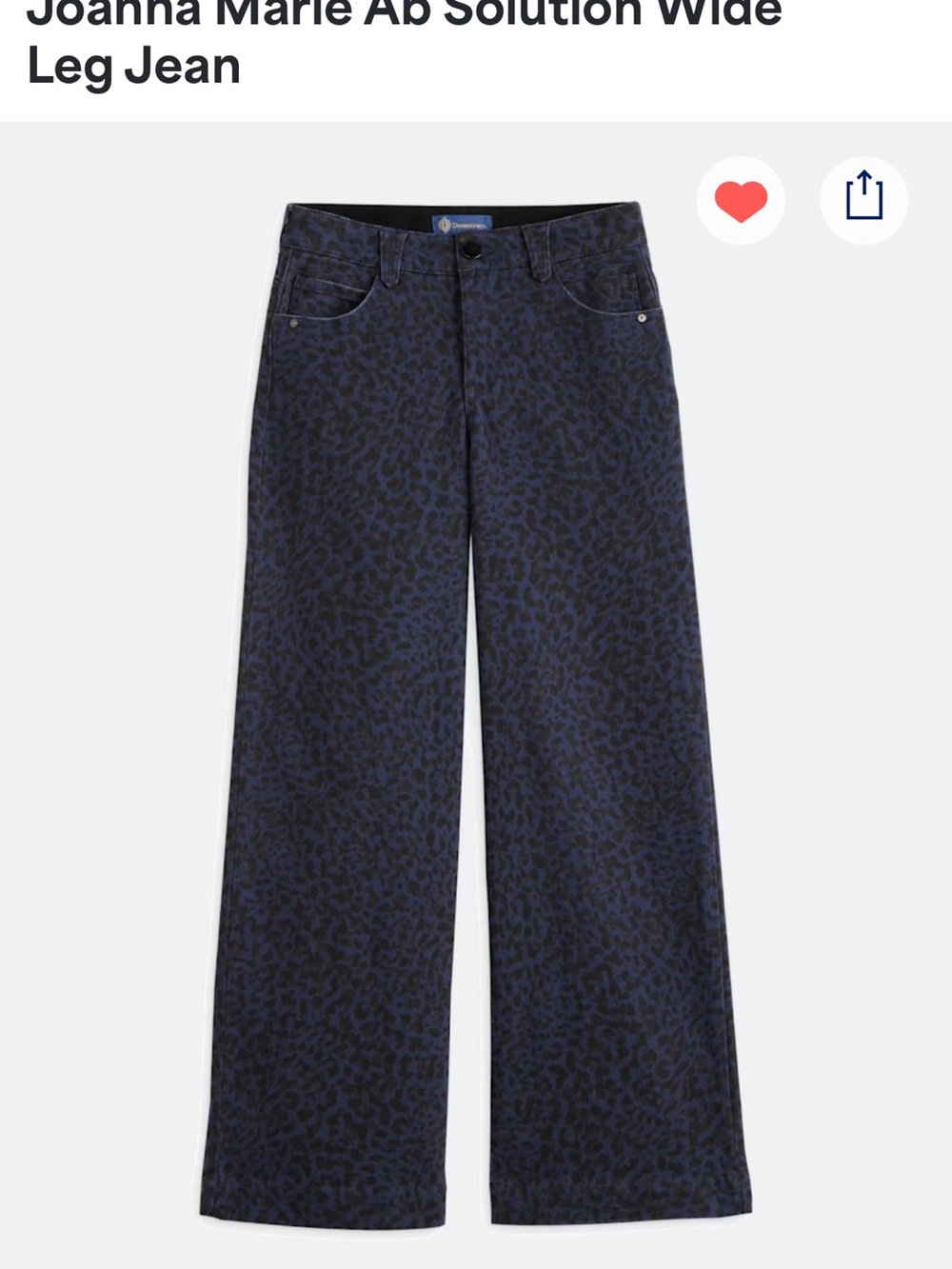 Democracy Navy Leopard Wide Leg Jeans